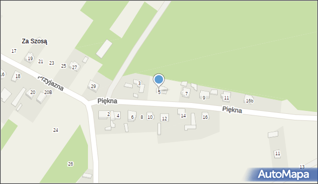 Dębska Wola, Piękna, 5, mapa Dębska Wola