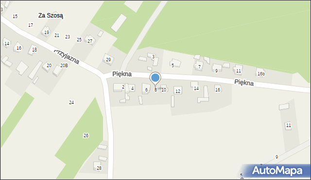 Dębska Wola, Piękna, 8, mapa Dębska Wola