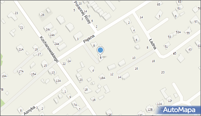 Długa Kościelna, Piękna, 6, mapa Długa Kościelna