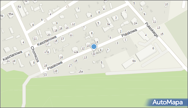 Długosiodło, Piaskowa, 11, mapa Długosiodło