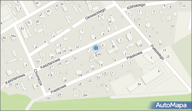 Długosiodło, Piaskowa, 8, mapa Długosiodło