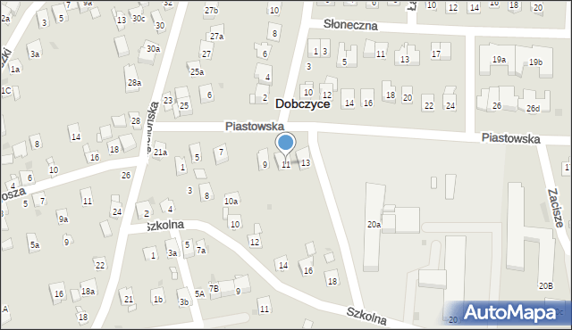 Dobczyce, Piastowska, 11, mapa Dobczyce