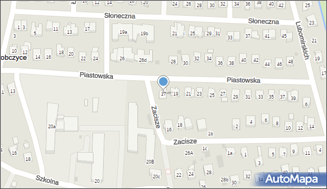 Dobczyce, Piastowska, 17, mapa Dobczyce