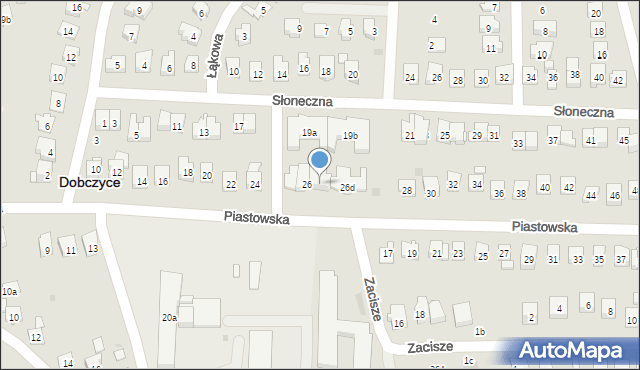 Dobczyce, Piastowska, 26c, mapa Dobczyce