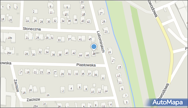 Dobczyce, Piastowska, 48, mapa Dobczyce
