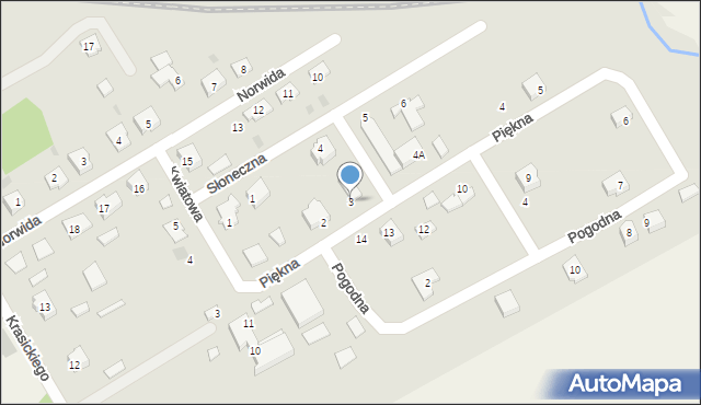 Dobiegniew, Piękna, 3, mapa Dobiegniew