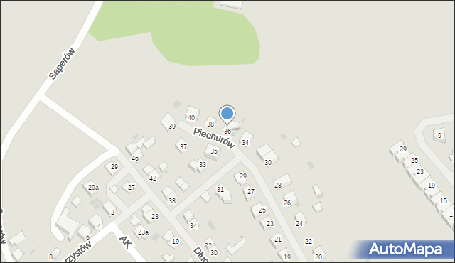 Dobre Miasto, Piechurów, 36, mapa Dobre Miasto