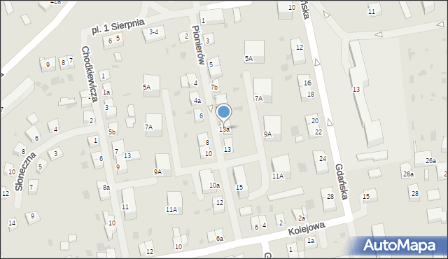 Dobre Miasto, Pionierów, 13a, mapa Dobre Miasto