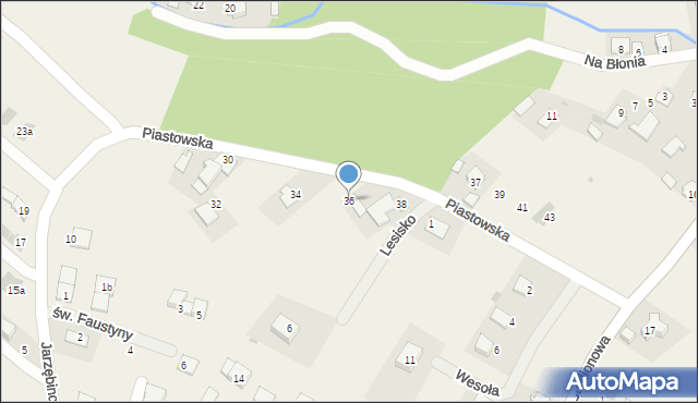 Dojazdów, Piastowska, 36, mapa Dojazdów