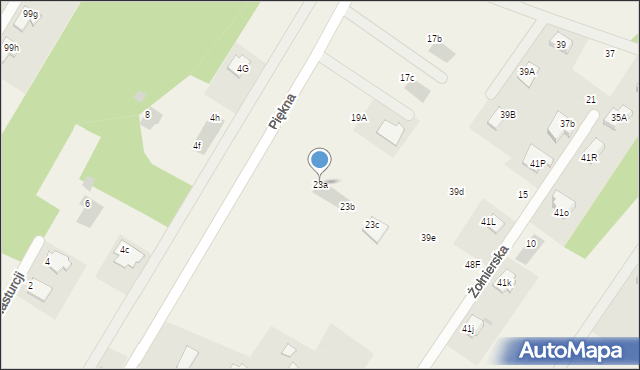 Dosin, Piękna, 23a, mapa Dosin