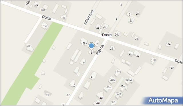 Dosin, Piękna, 4, mapa Dosin