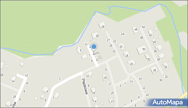 Drawno, Piaskowa, 14, mapa Drawno