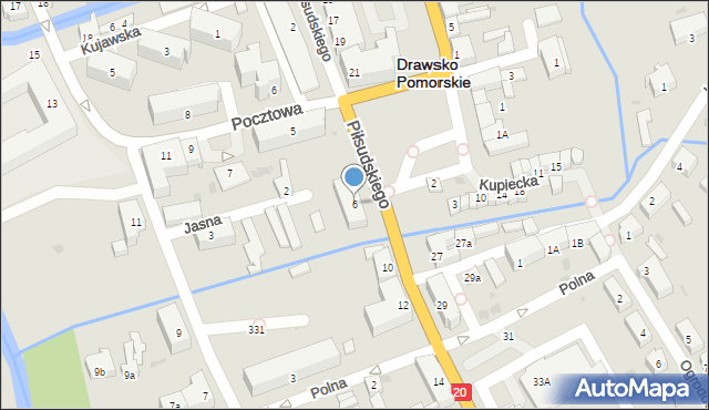 Drawsko Pomorskie, Piłsudskiego Józefa, marsz., 6, mapa Drawsko Pomorskie