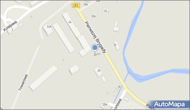 Drezdenko, Pierwszej Brygady, 23, mapa Drezdenko