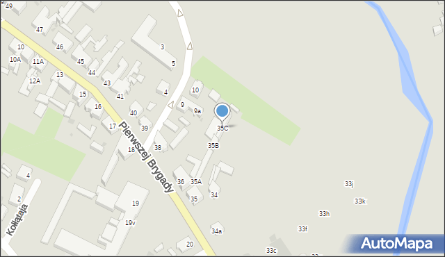 Drezdenko, Pierwszej Brygady, 35C, mapa Drezdenko