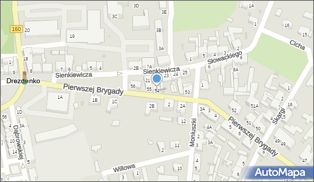 Drezdenko, Pierwszej Brygady, 54, mapa Drezdenko