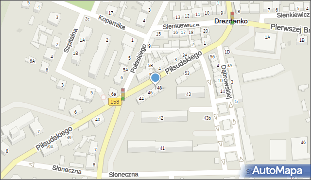 Drezdenko, Piłsudskiego Józefa, marsz., 47, mapa Drezdenko