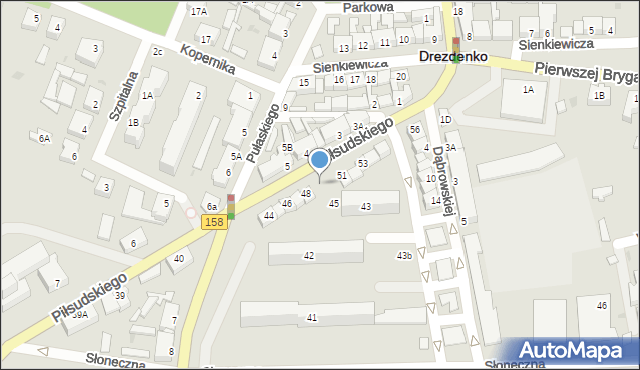 Drezdenko, Piłsudskiego Józefa, marsz., 49, mapa Drezdenko