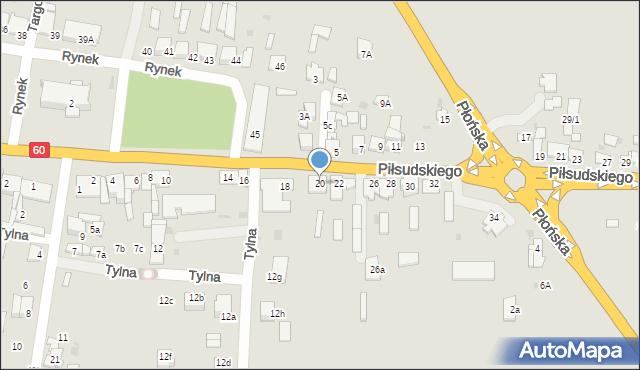 Drobin, Piłsudskiego Józefa, marsz., 20, mapa Drobin