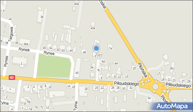 Drobin, Piłsudskiego Józefa, marsz., 3B, mapa Drobin