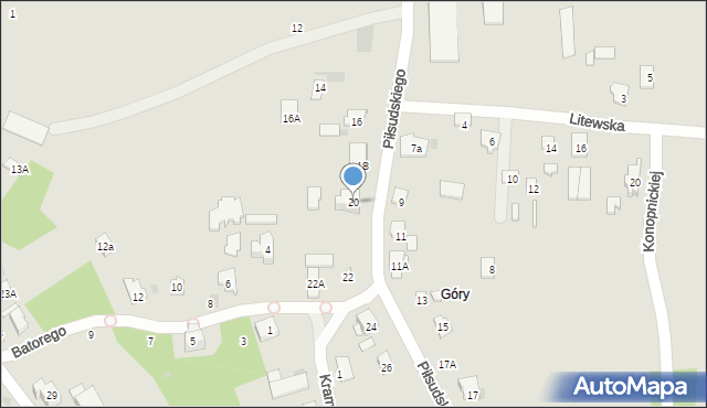 Drohiczyn, Piłsudskiego Józefa, marsz., 20, mapa Drohiczyn