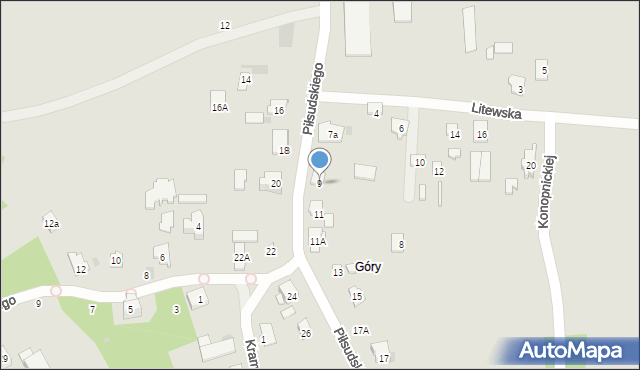 Drohiczyn, Piłsudskiego Józefa, marsz., 9, mapa Drohiczyn