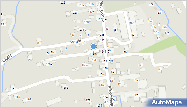 Dynów, Piłsudskiego Józefa, marsz., 146, mapa Dynów