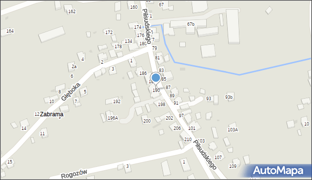 Dynów, Piłsudskiego Józefa, marsz., 190, mapa Dynów