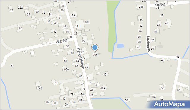 Dynów, Piłsudskiego Józefa, marsz., 29a, mapa Dynów