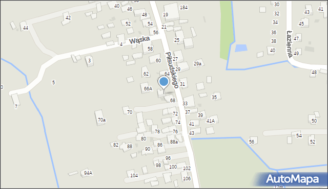 Dynów, Piłsudskiego Józefa, marsz., 68a, mapa Dynów