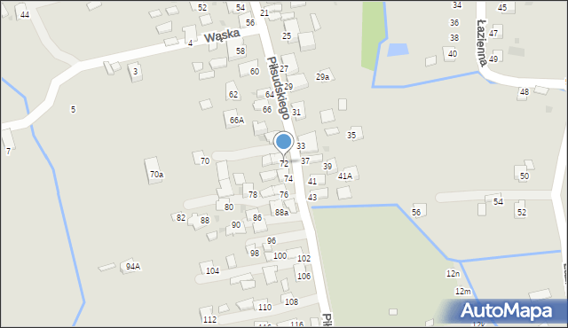 Dynów, Piłsudskiego Józefa, marsz., 72, mapa Dynów