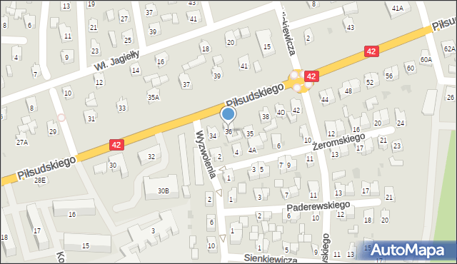 Działoszyn, Piłsudskiego Józefa, marsz., 36, mapa Działoszyn