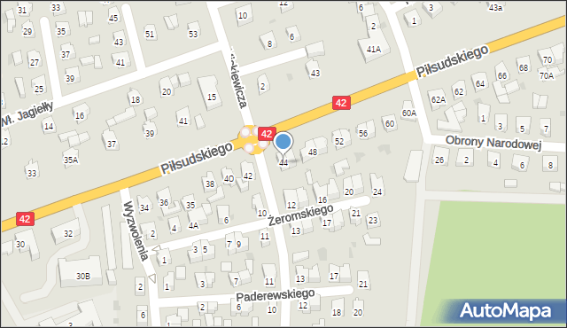 Działoszyn, Piłsudskiego Józefa, marsz., 44, mapa Działoszyn