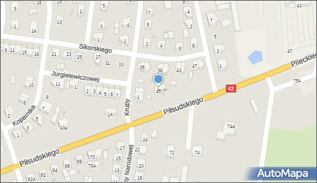 Działoszyn, Piłsudskiego Józefa, marsz., 45, mapa Działoszyn