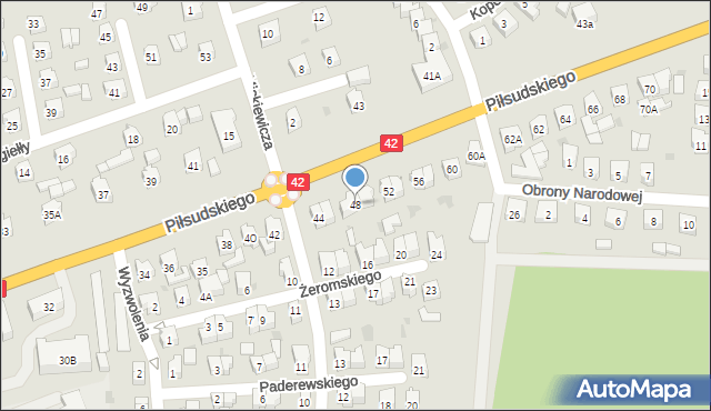 Działoszyn, Piłsudskiego Józefa, marsz., 48, mapa Działoszyn