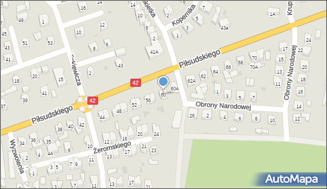 Działoszyn, Piłsudskiego Józefa, marsz., 60, mapa Działoszyn