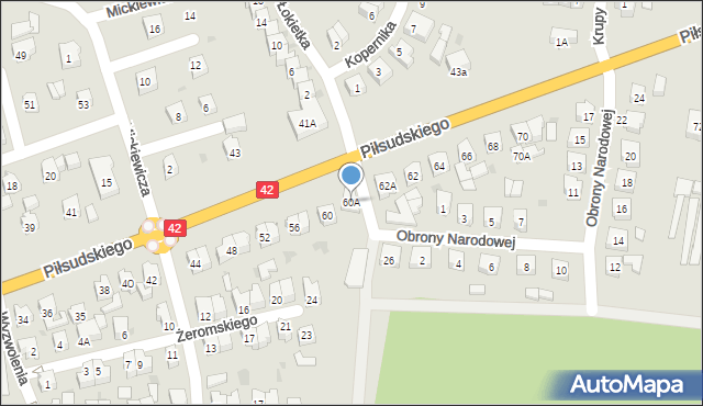 Działoszyn, Piłsudskiego Józefa, marsz., 60A, mapa Działoszyn