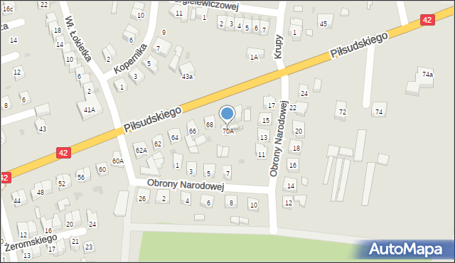 Działoszyn, Piłsudskiego Józefa, marsz., 70A, mapa Działoszyn