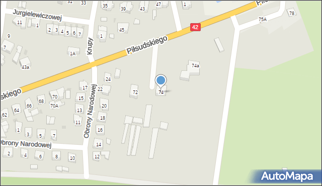 Działoszyn, Piłsudskiego Józefa, marsz., 74, mapa Działoszyn