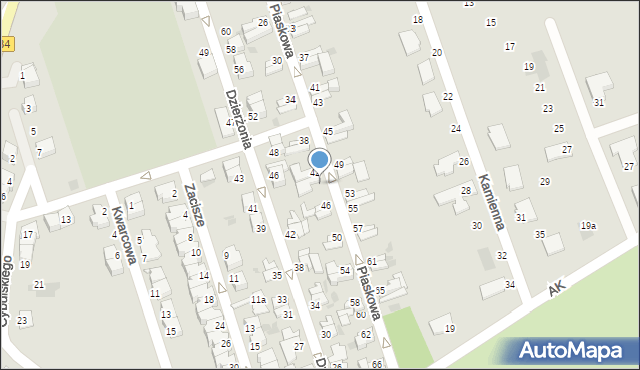 Dzierżoniów, Piaskowa, 44, mapa Dzierżoniów