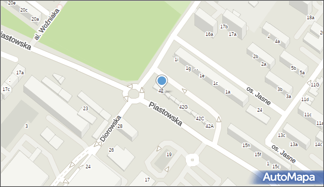 Dzierżoniów, Piastowska, 42k, mapa Dzierżoniów