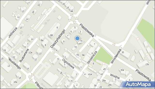 Dzierżoniów, Piastowska, 7B, mapa Dzierżoniów