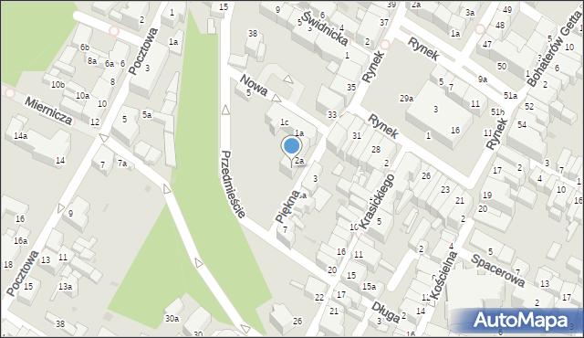 Dzierżoniów, Piękna, 2b, mapa Dzierżoniów