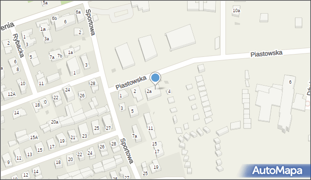 Dźwirzyno, Piastowska, 2b, mapa Dźwirzyno