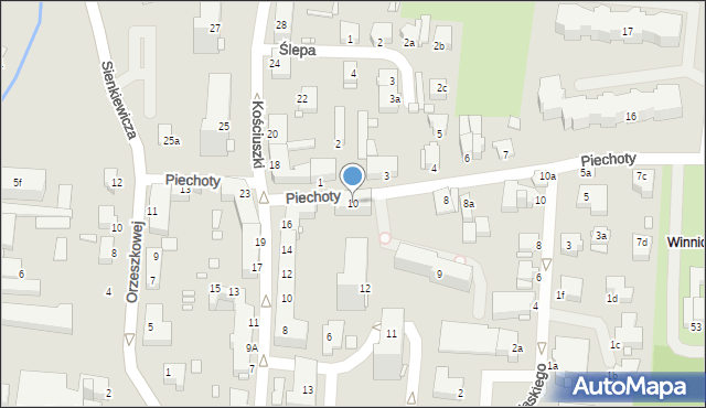 Elbląg, Piechoty, 10, mapa Elbląga