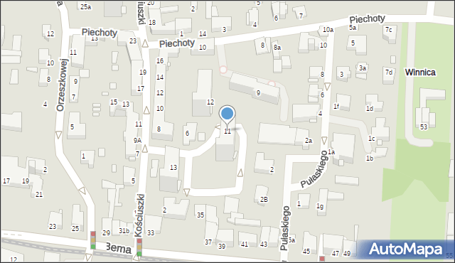 Elbląg, Piechoty, 11, mapa Elbląga