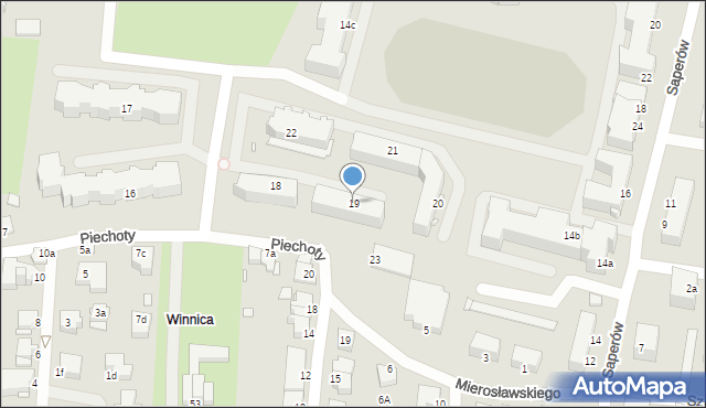 Elbląg, Piechoty, 19, mapa Elbląga