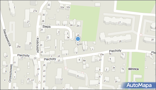 Elbląg, Piechoty, 5, mapa Elbląga