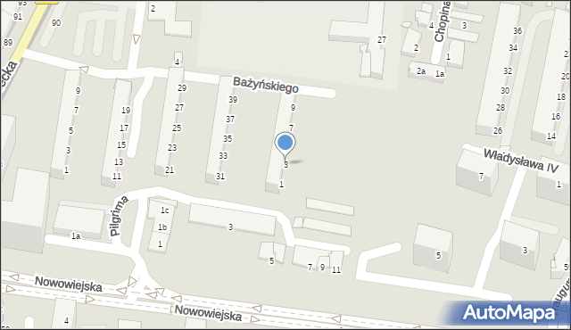 Elbląg, Pilgrima Wawrzyńca, 3, mapa Elbląga