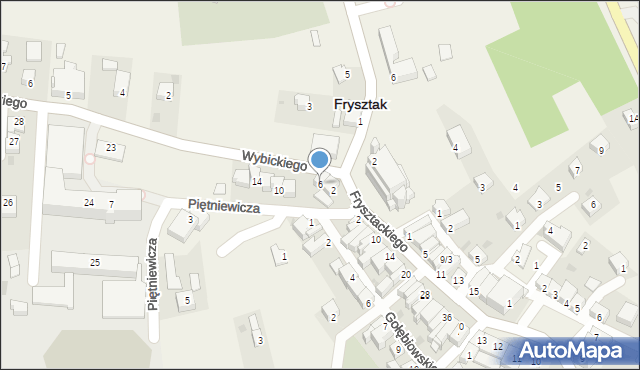Frysztak, Piętniewicza Józefa, 6, mapa Frysztak